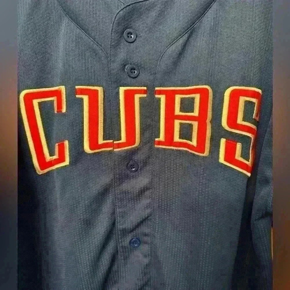 Vintage 90s Chicago Cubs STARTER Spell Out SEWN Blue Jersey - Size XL - Picture 3 of 6